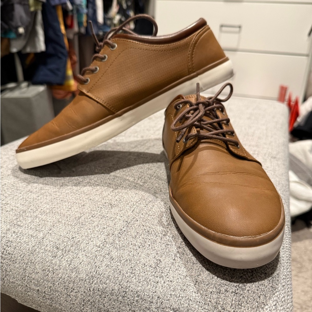 Brown Leather Oxfords with Minimalist Design